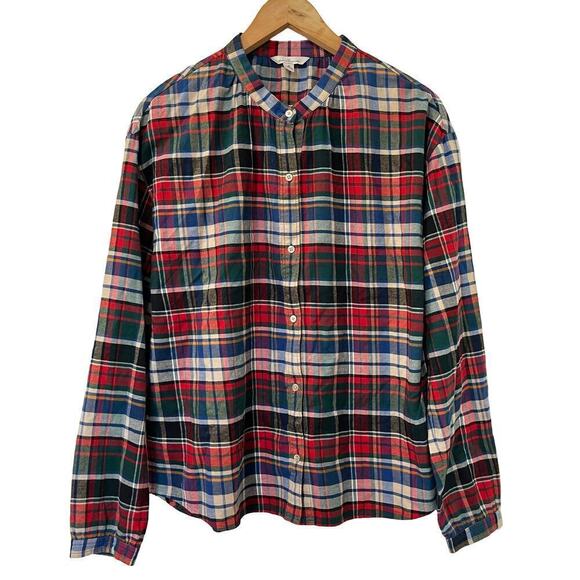L.L. Bean Signature Lightweight Plaid Flannel Shirt Size M Red Cabincore - Picture 1 of 7